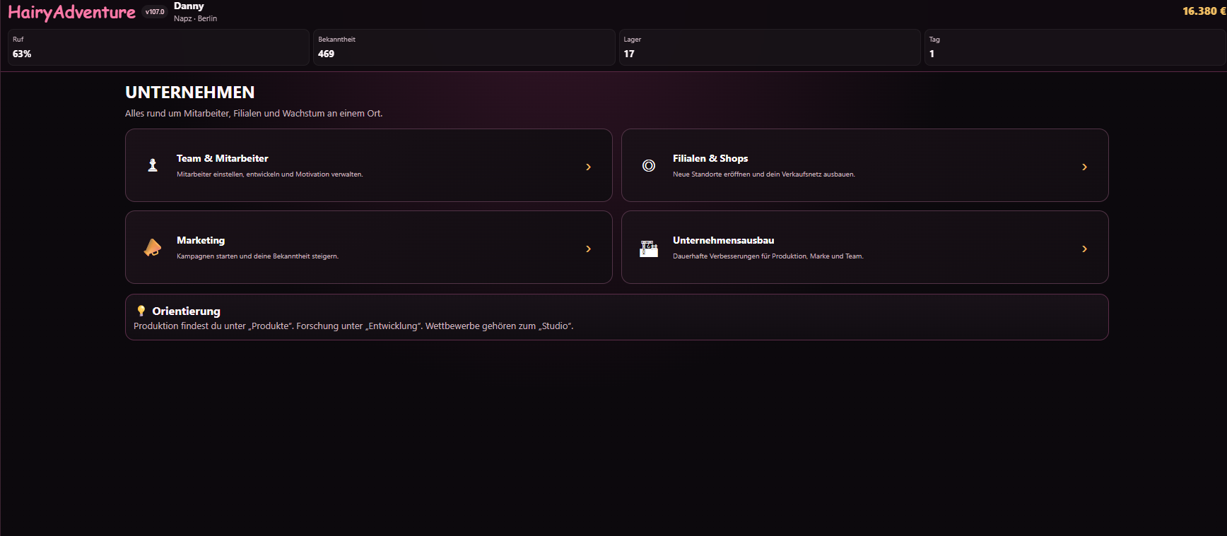 HairyAdventure – Unternehmen